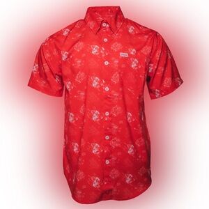Dixxon Red Party Button down Men's Shirt Large